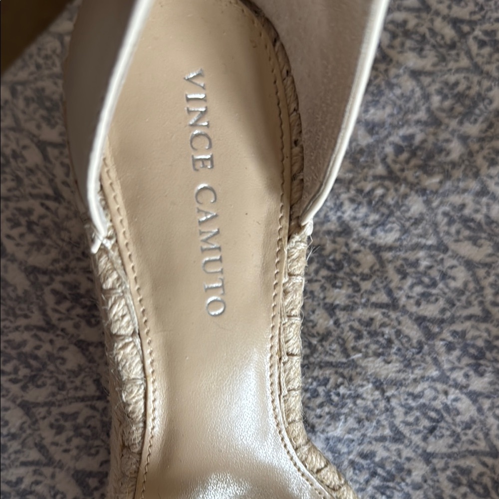 Vince Camuto Cream Espadrille Sandals with Ankle Strap - Picture 3 of 6